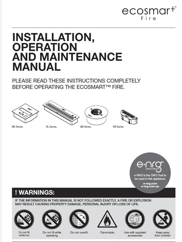 Installation & Operation Manual — Bioethanol