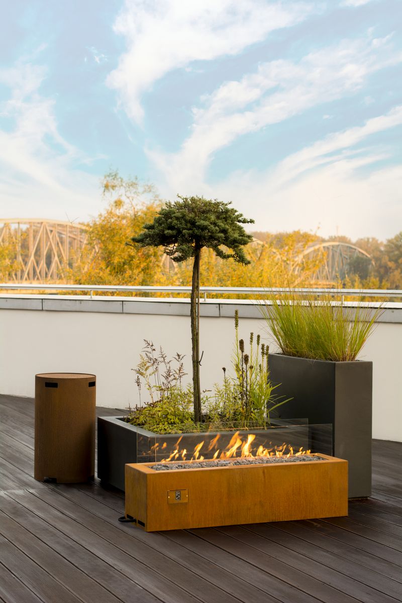 Galio Corten Automatic Outdoor Gas Fireplace Firebox