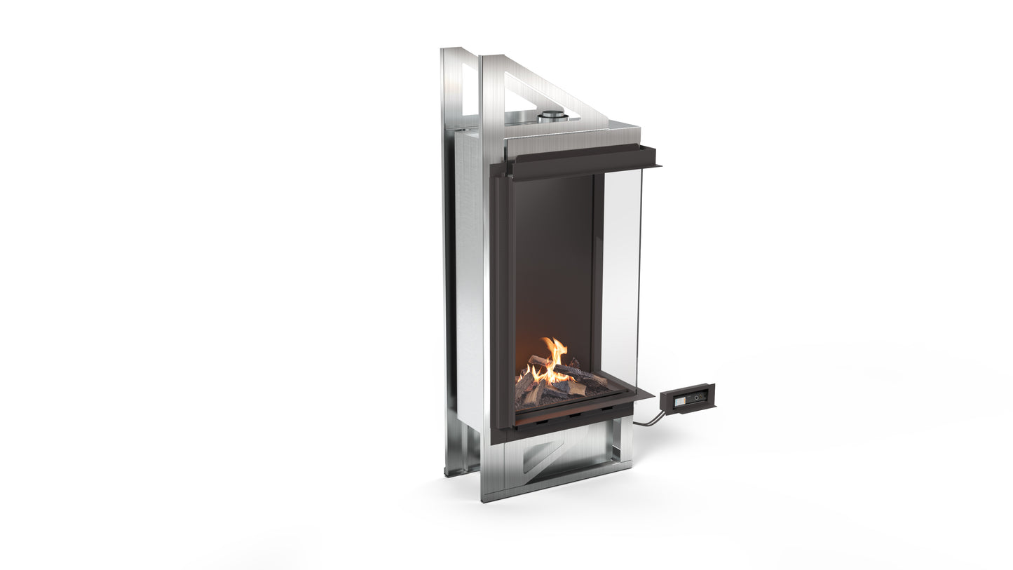 Vitro Right Corner - Glass Enclosed Bioethanol Fireplace