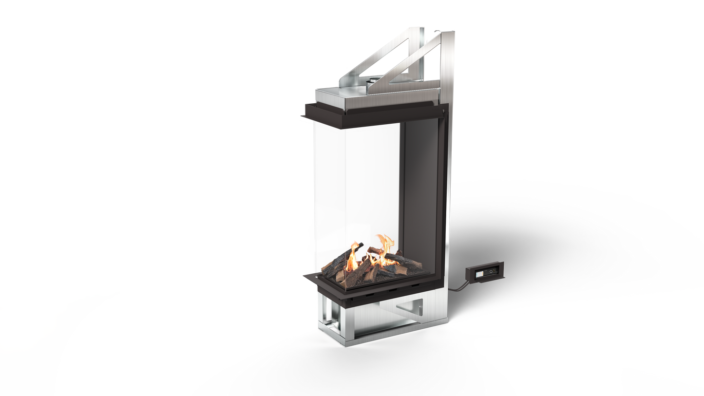 Vitro Room Divider - Glass Enclosed Bioethanol Fireplace