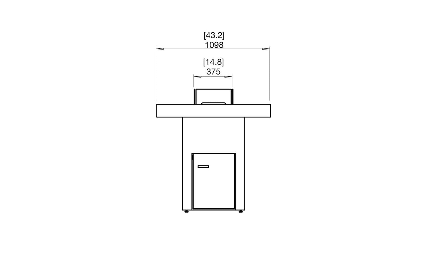 EcoSmart Fire - Gin 90 (Bar) - Gas Fire Pit Table - Teak