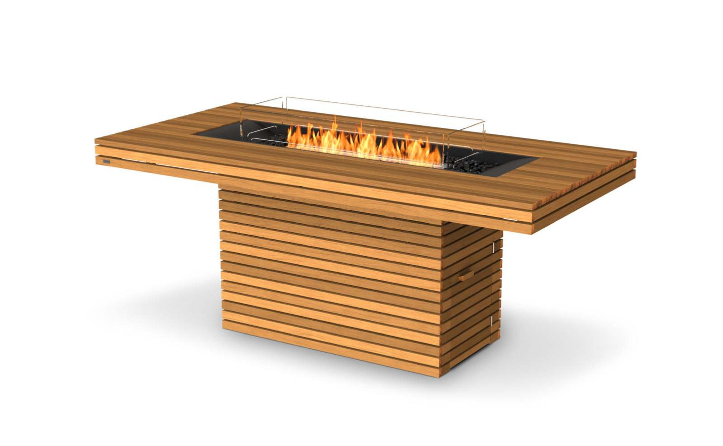 EcoSmart Fire - Gin 90 (Bar) - Gas Fire Pit Table - Teak