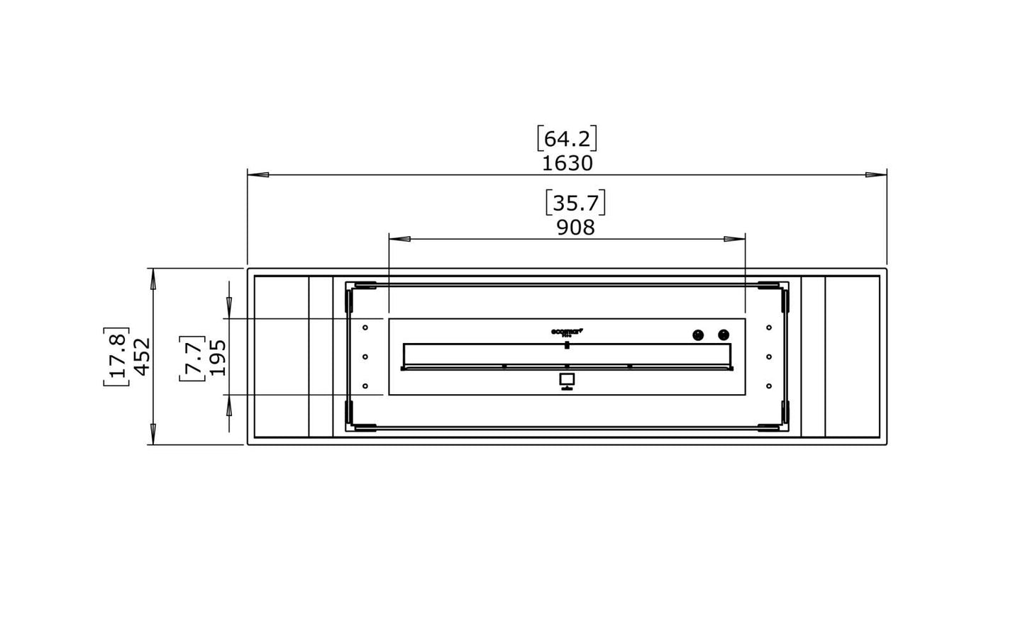 EcoSmart Fire - Linear Curved 65 - Gas Fire Pit Kit - Black