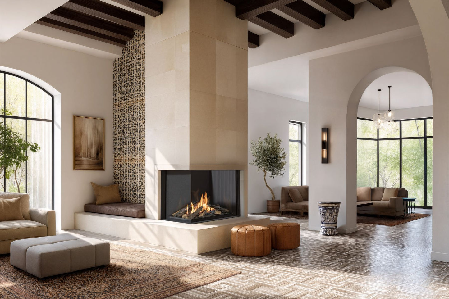 Sono Right Corner - Glass Enclosed Bioethanol Fireplace