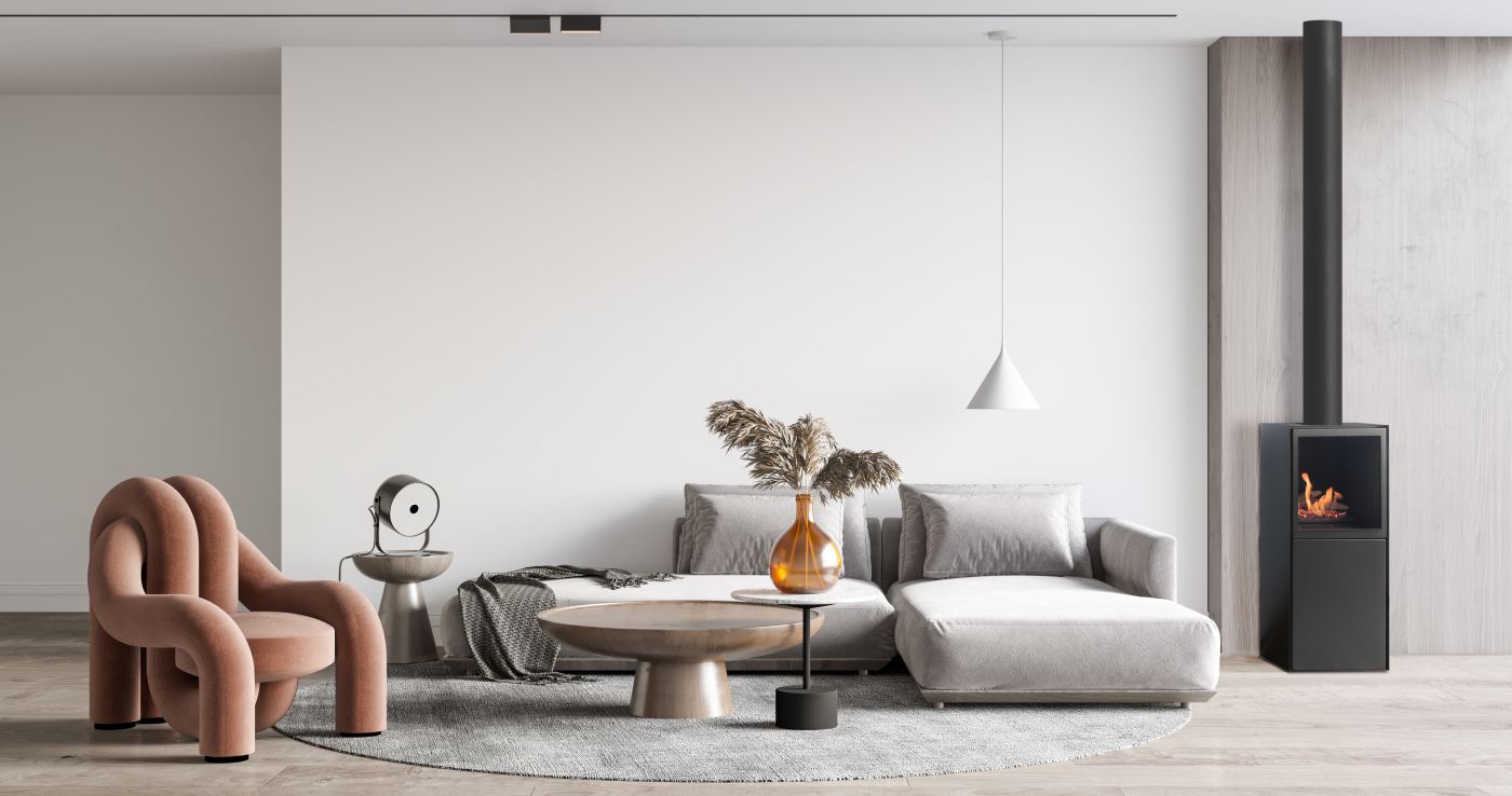 Planika - Free standing fireplace - SCANDI REMOTE