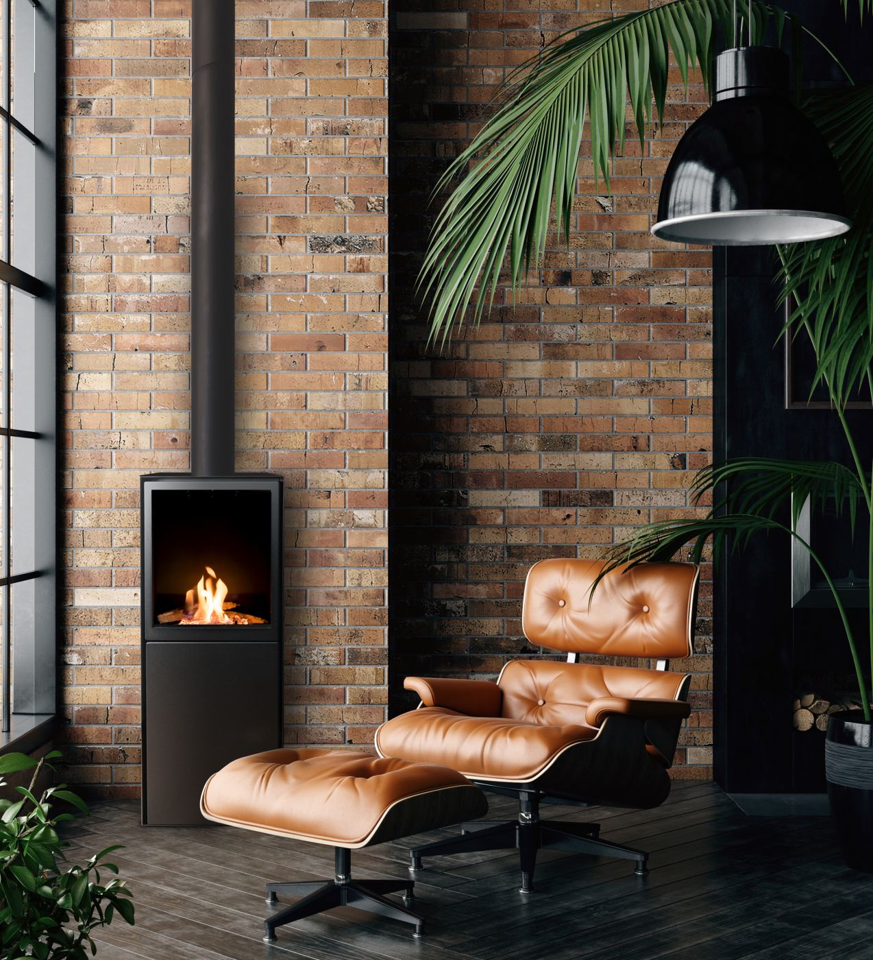 Planika - Free standing fireplace - SCANDI REMOTE