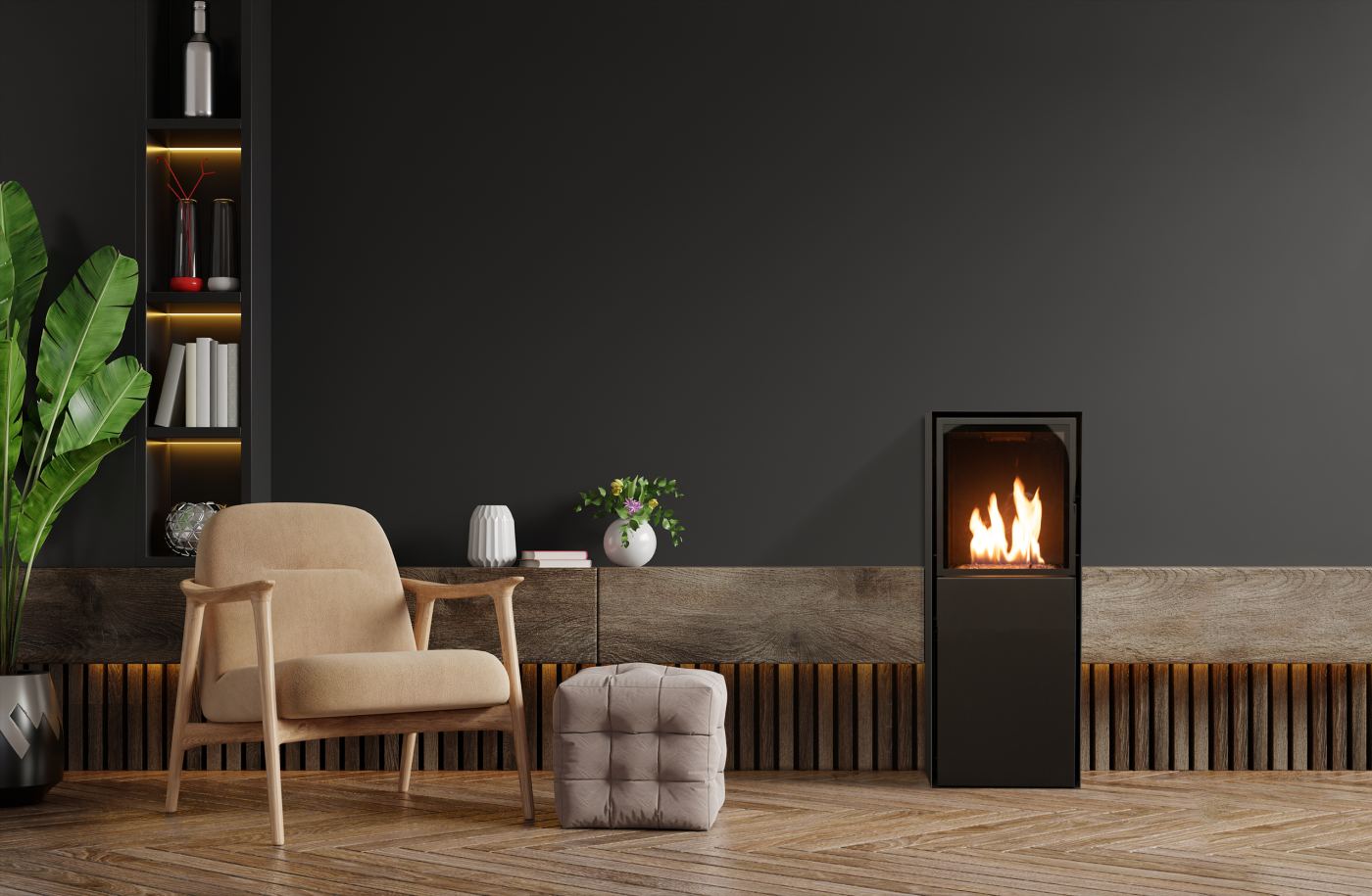 Planika - Free standing fireplace - SCANDI REMOTE