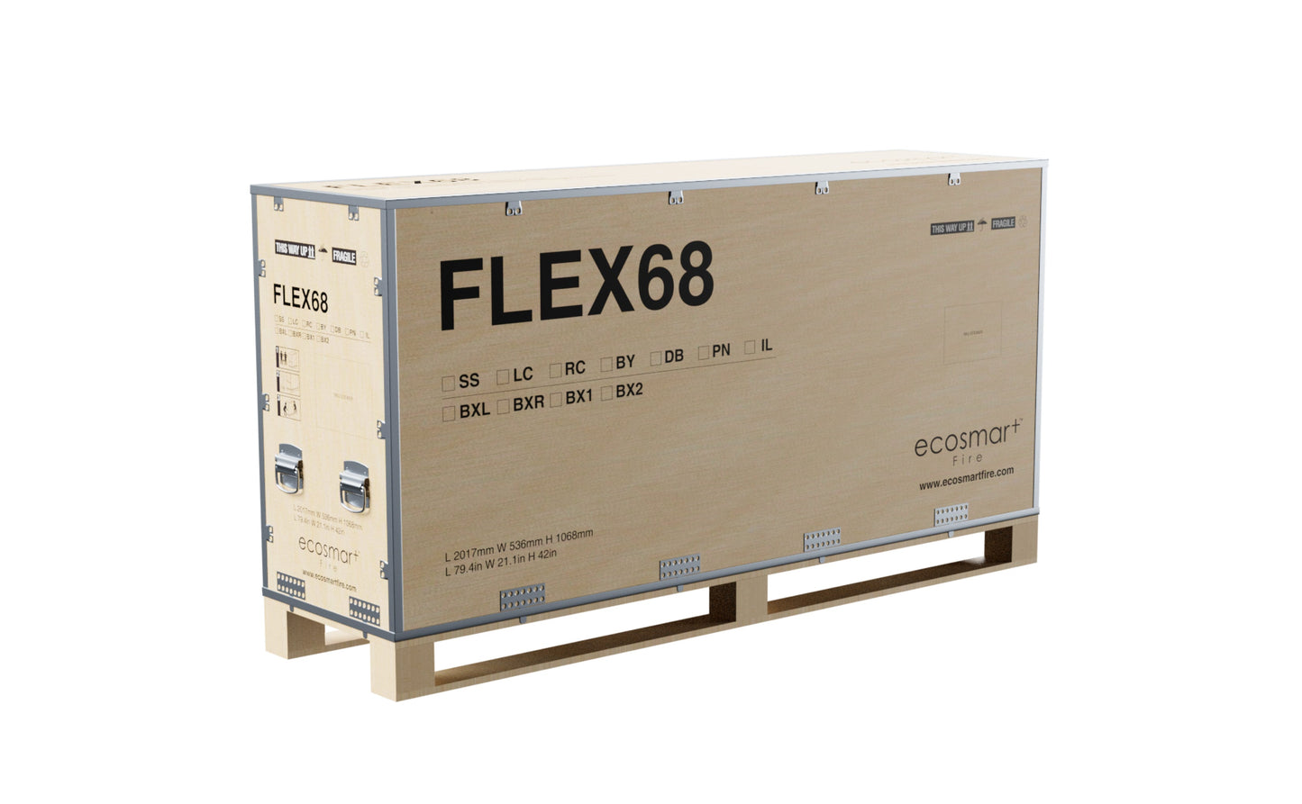 EcoSmart - Flex Fireplace 68SS.BXL - Single Sided - Black