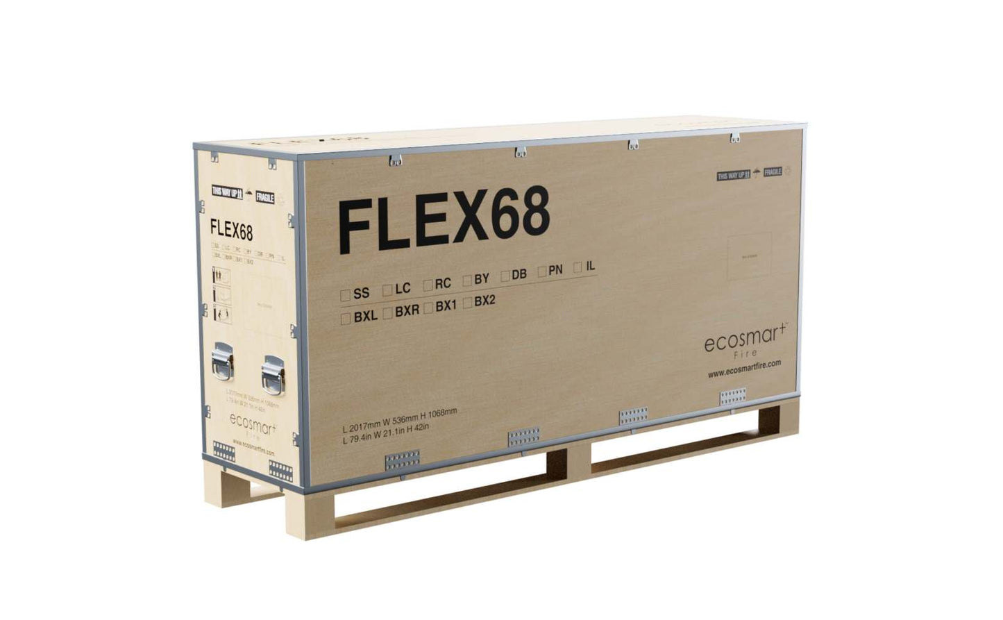 EcoSmart - Flex Fireplace 68DB - Double Sided - Black