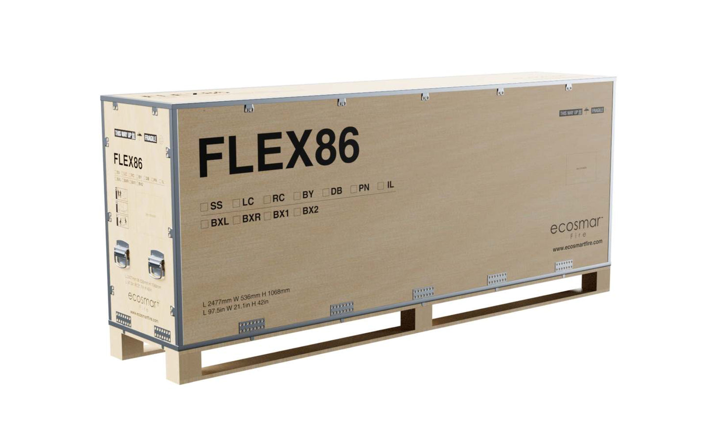 EcoSmart - Flex Fireplace 86SS.BX2 - Single Sided - Black