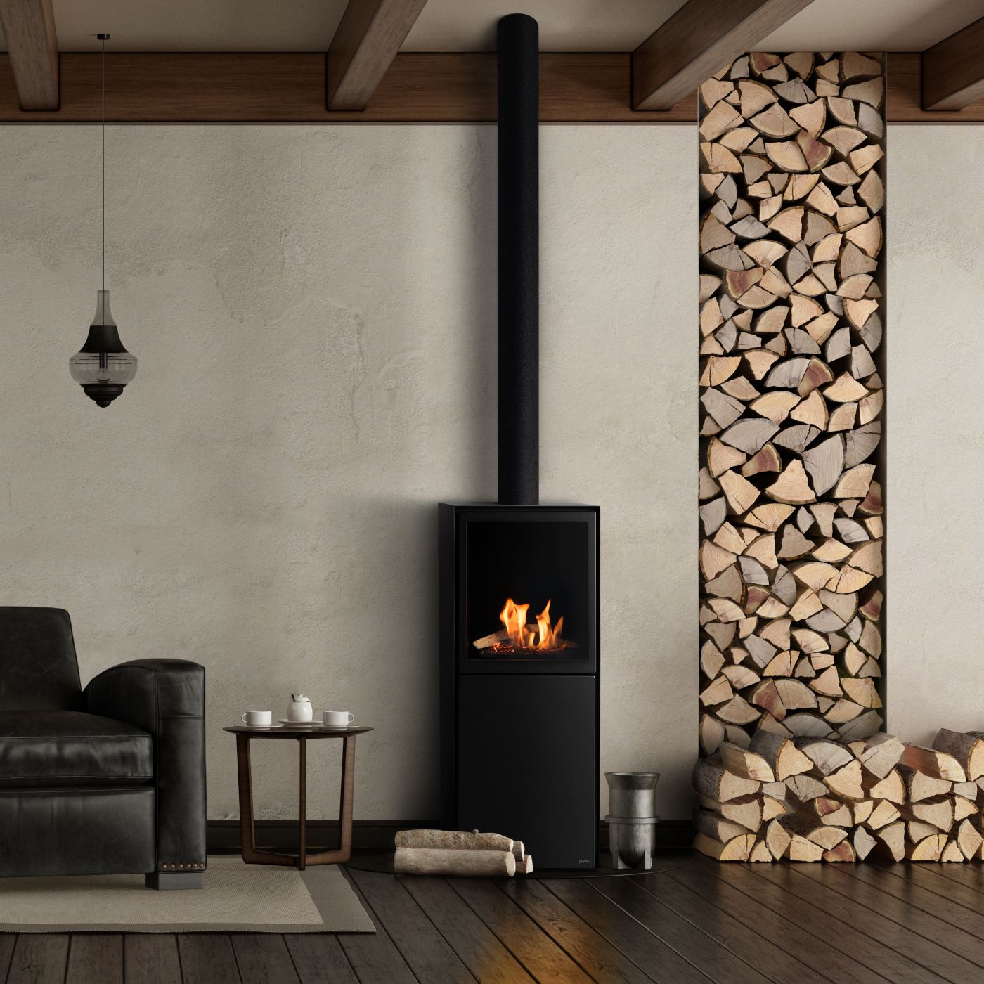Planika - Free standing fireplace - SCANDI REMOTE