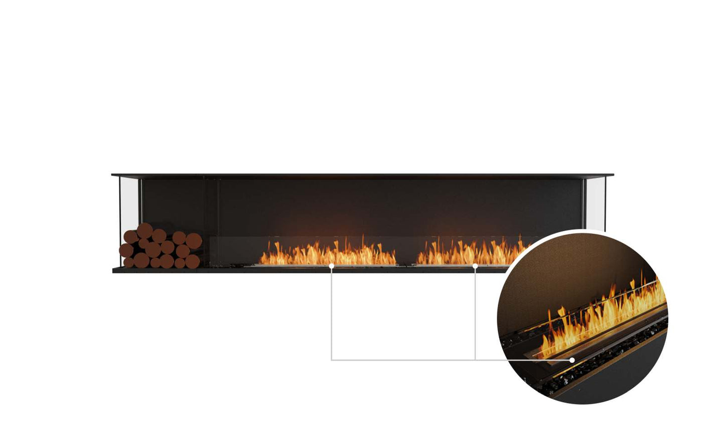 EcoSmart - Flex Fireplace 104BY.BXL - Bay - Black