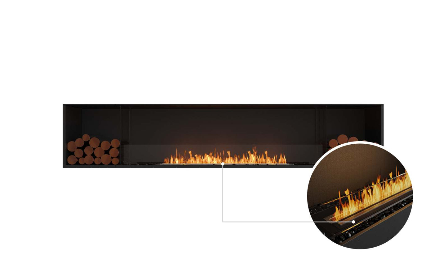 EcoSmart - Flex Fireplace 104SS.BX2 - Single Sided - Black