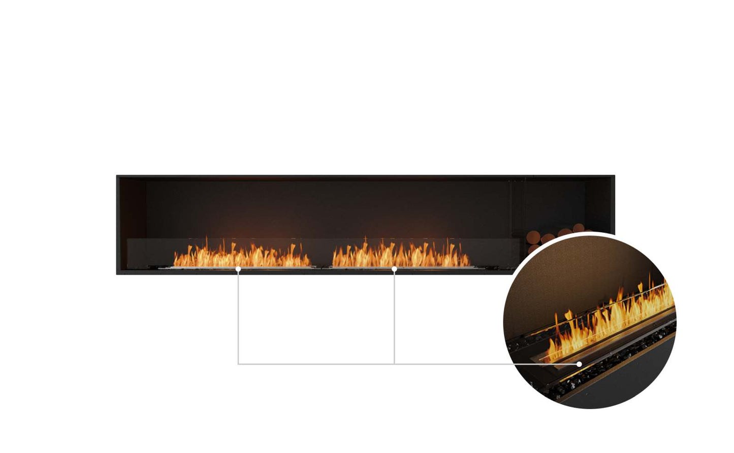 EcoSmart - Flex Fireplace 104SS.BXR - Single Sided - Black