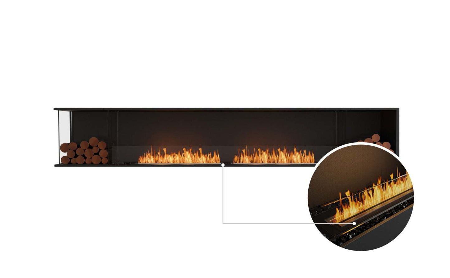 EcoSmart - Flex Fireplace 122LC.BX2 - Left Corner - Black