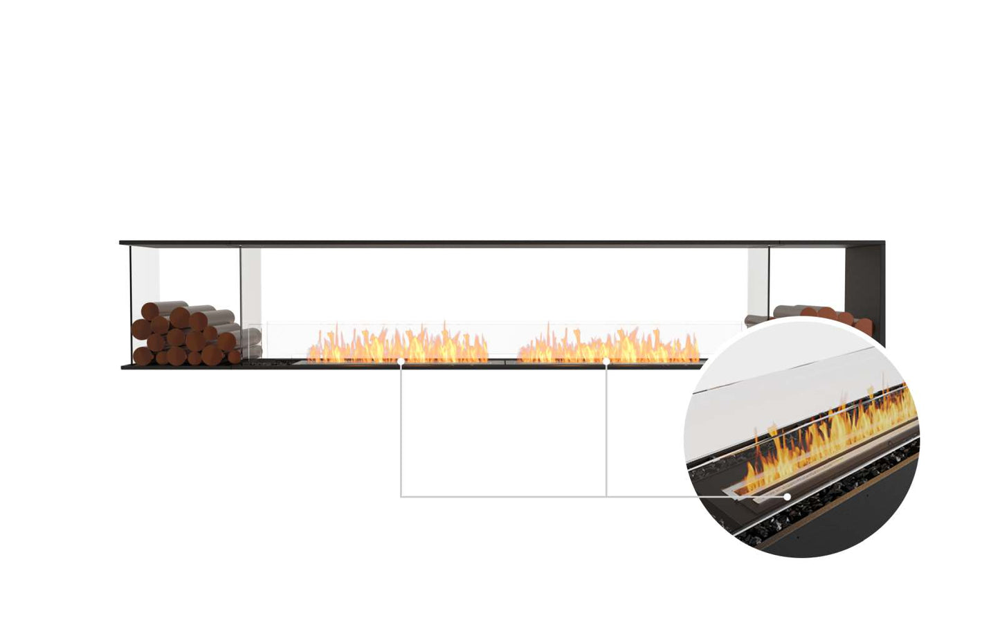 EcoSmart - Flex Fireplace 122PN.BX2 - Peninsula - Black