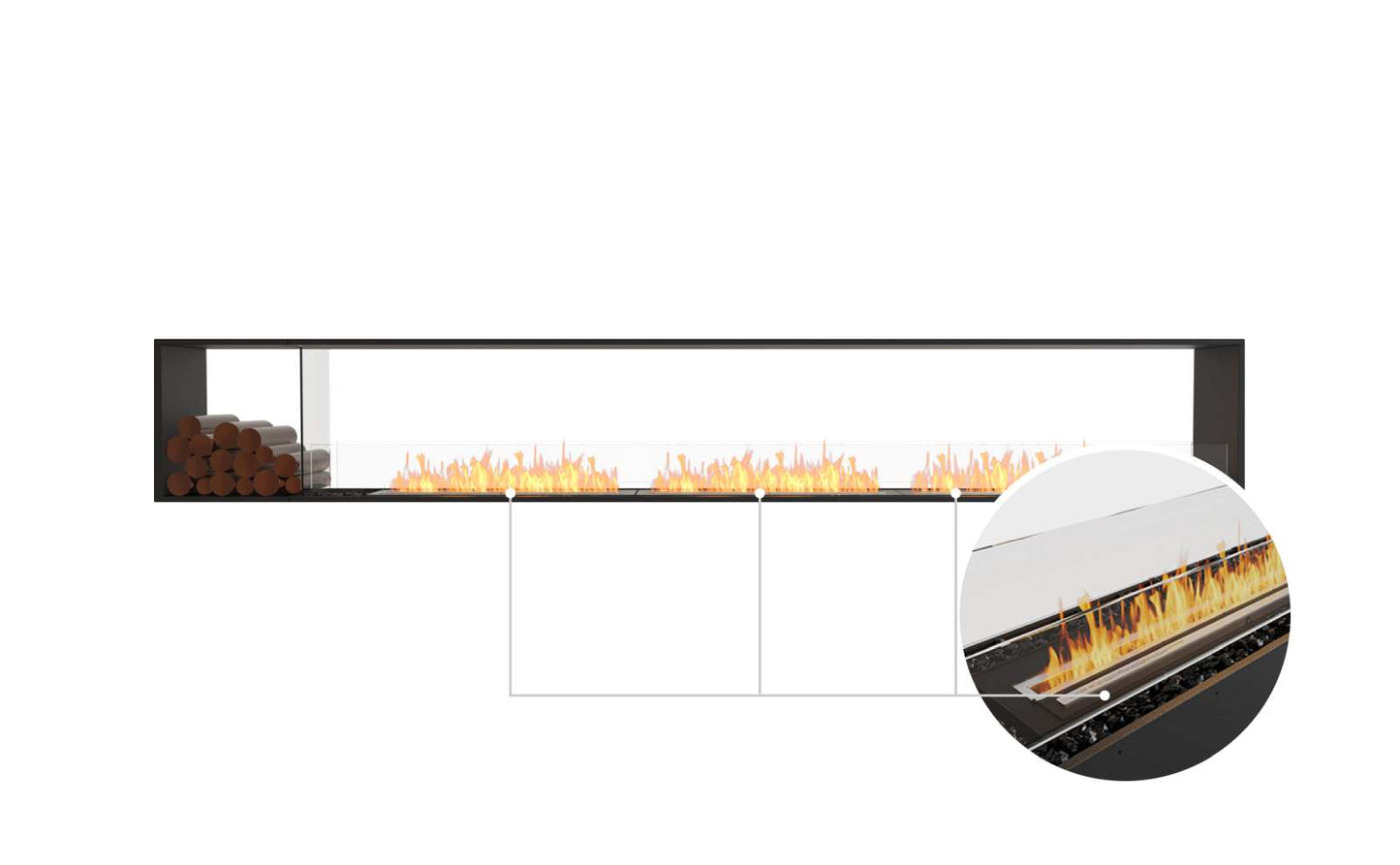 EcoSmart - Flex Fireplace 140DB.BX1 - Double Sided - Black