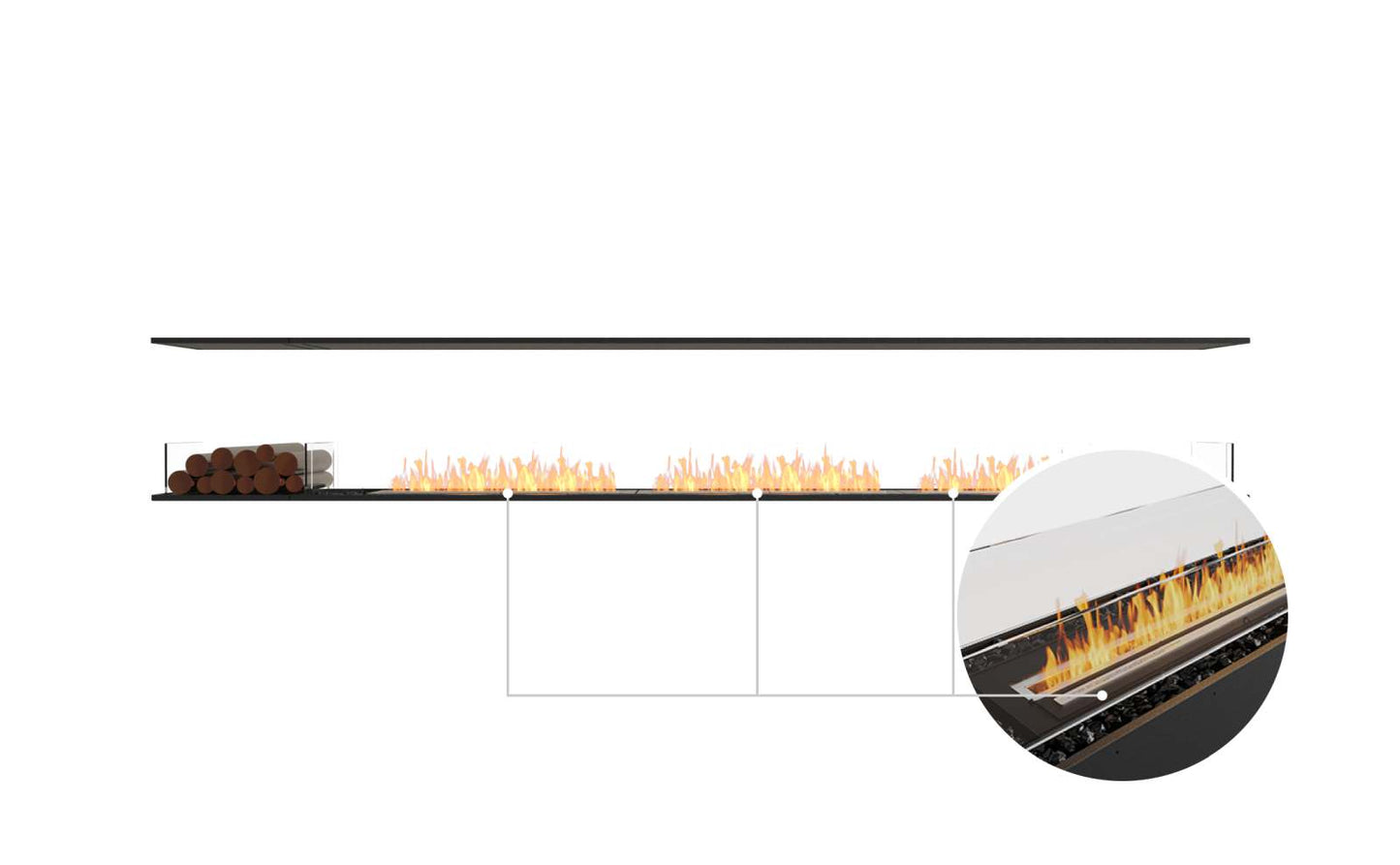 EcoSmart - Flex Fireplace 140IL.BX1 - Island - Black
