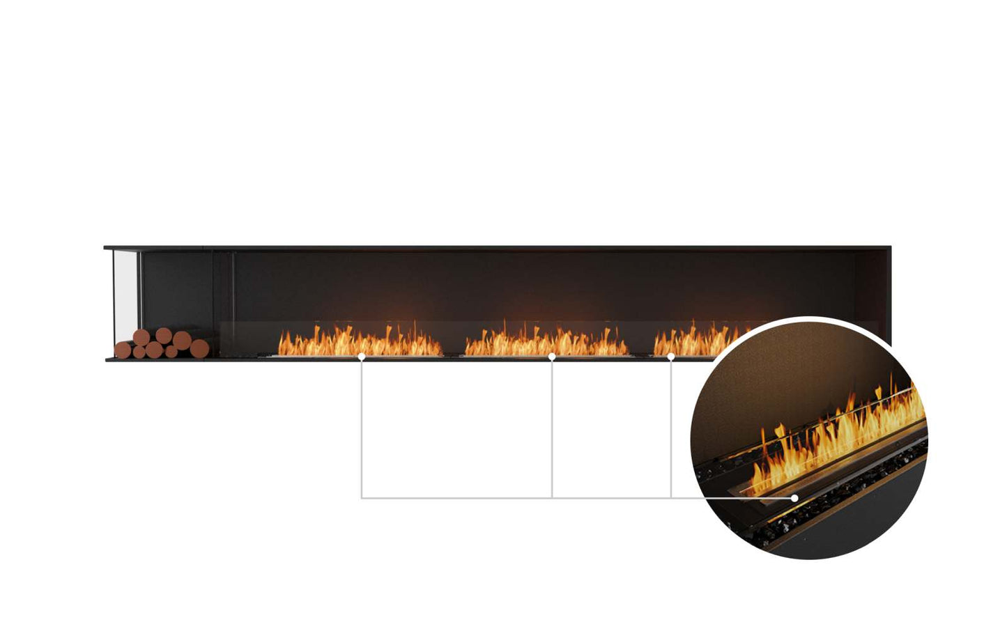EcoSmart - Flex Fireplace 140LC.BXL - Left Corner - Black