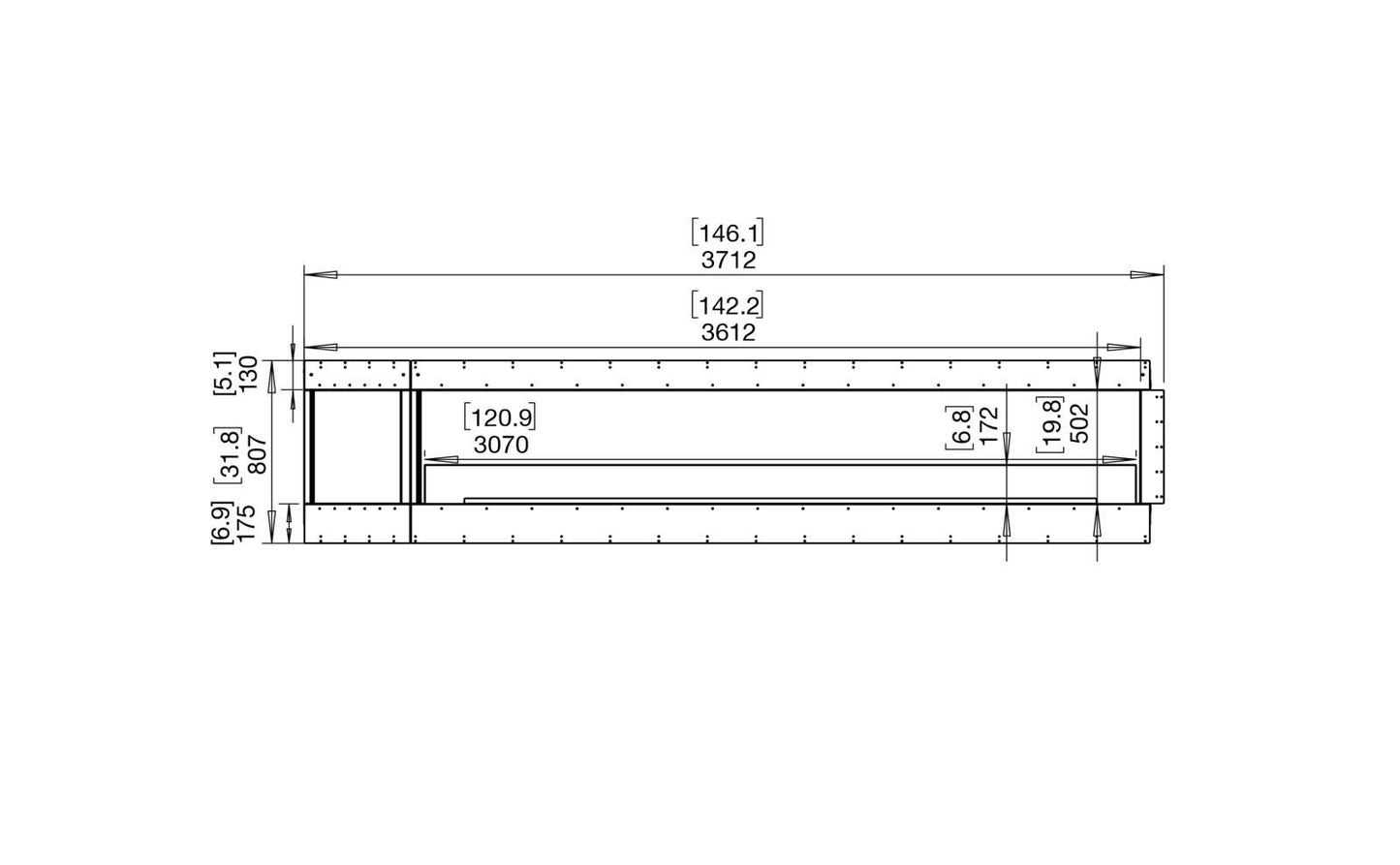 EcoSmart - Flex Fireplace 140LC.BXL - Left Corner - Black