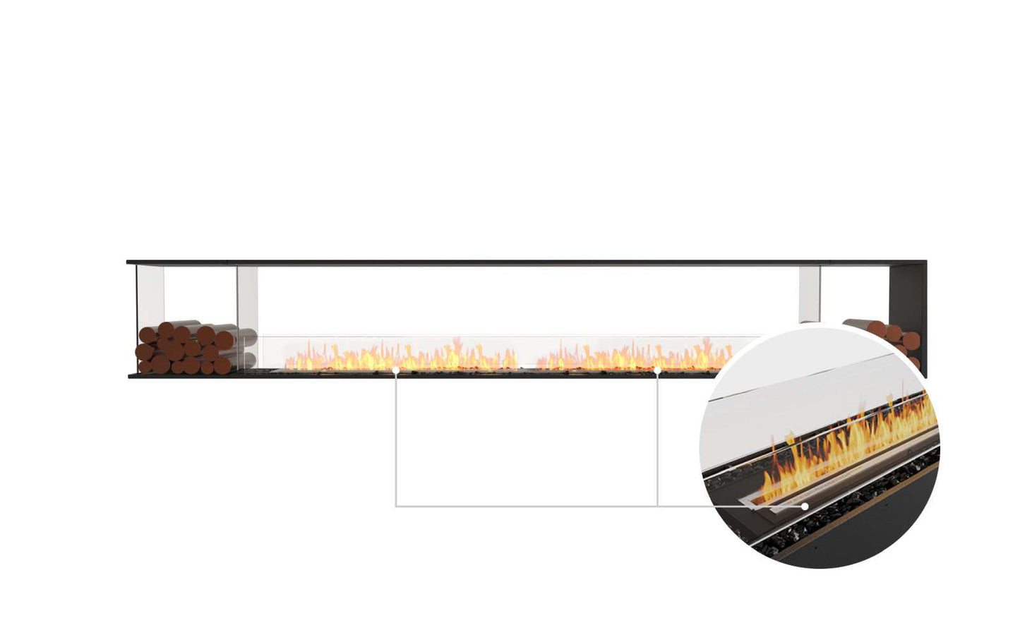 EcoSmart - Flex Fireplace 140PN.BX2 - Peninsula - Black