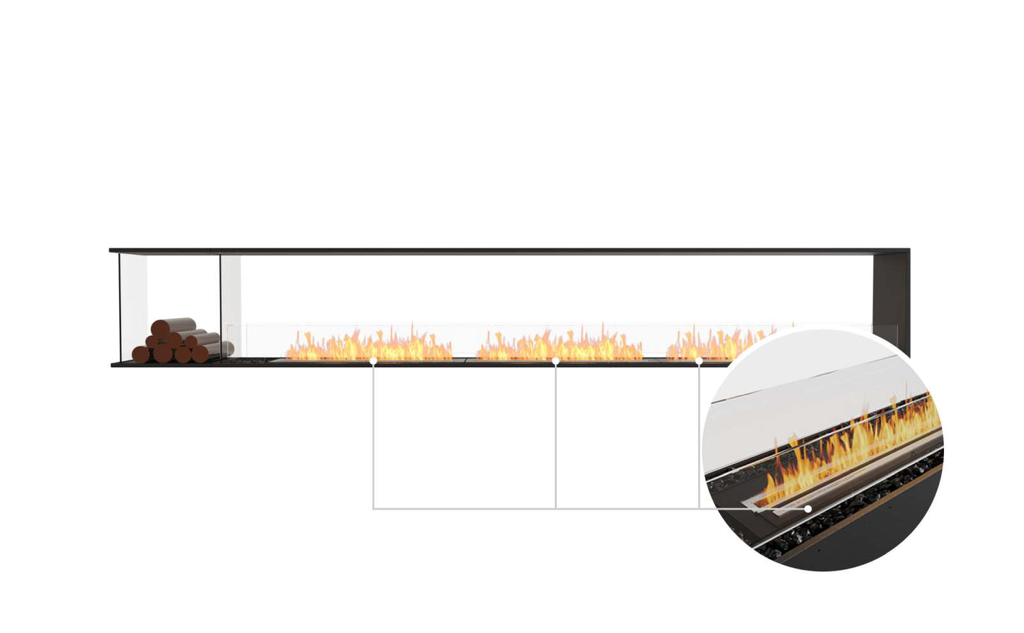 EcoSmart - Flex Fireplace 140PN.BXL - Peninsula - Black