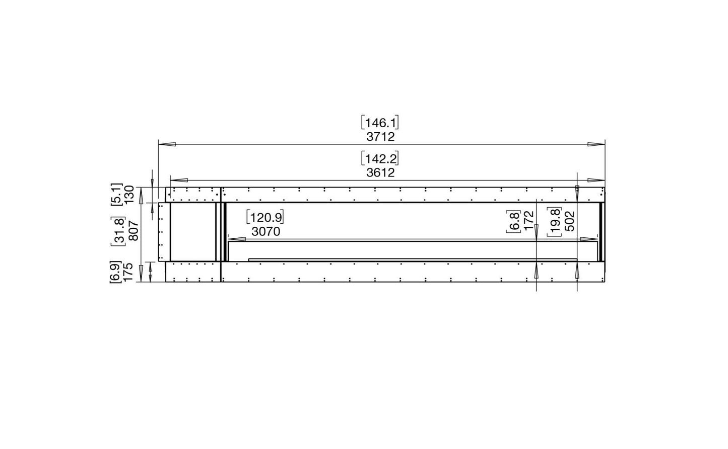 EcoSmart - Flex Fireplace 140RC.BXL - Right Corner - Black