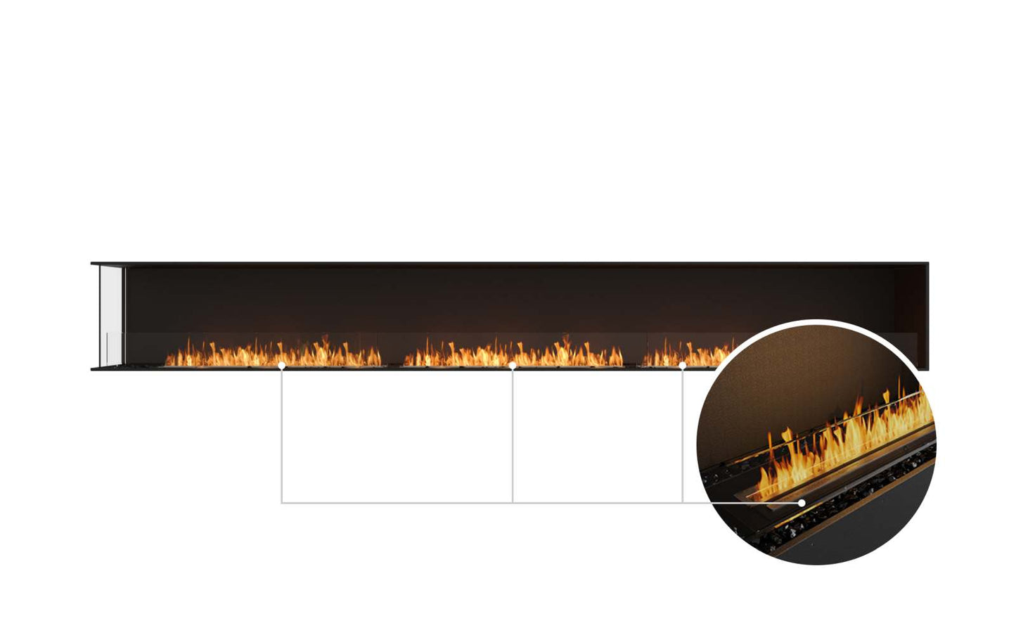 EcoSmart - Flex Fireplace 158LC - Left Corner - Black