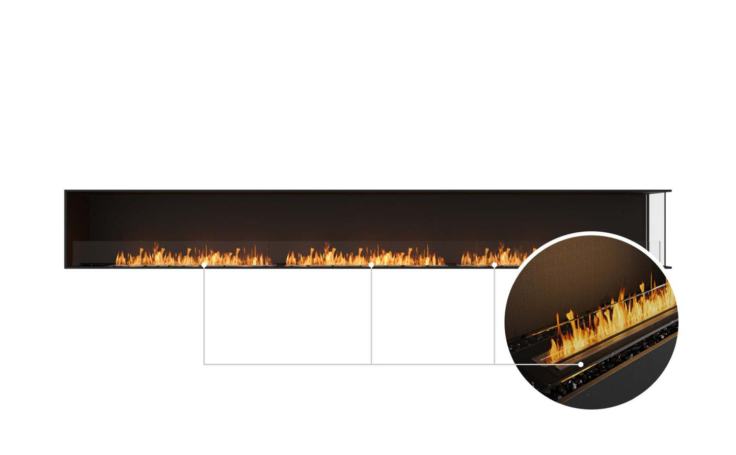 EcoSmart - Flex Fireplace 158RC - Right Corner - Black