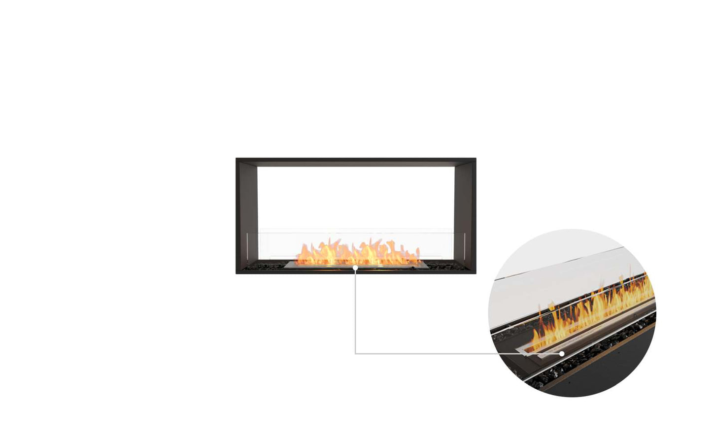 EcoSmart - Flex Fireplace 42DB - Double Sided - Black