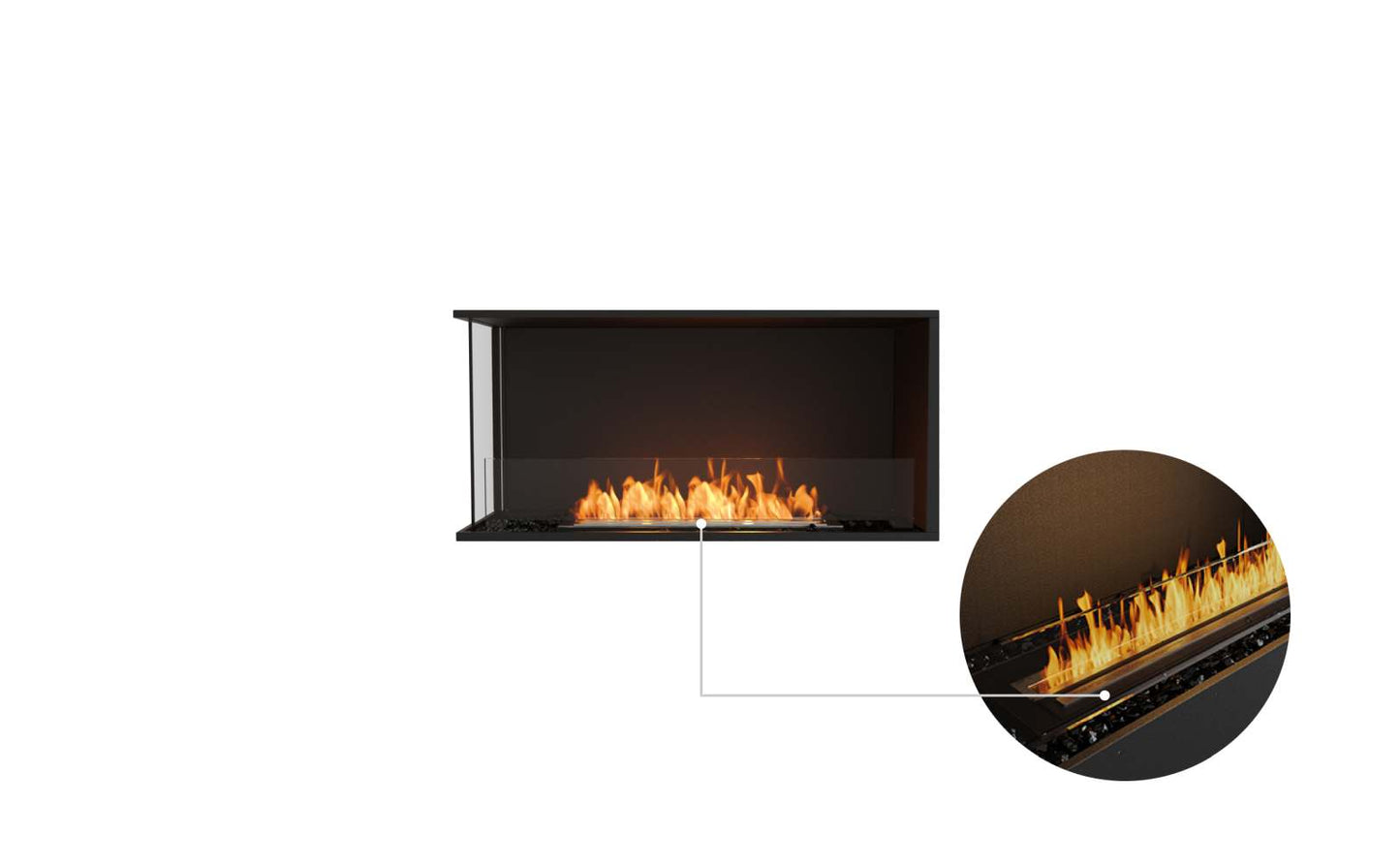 EcoSmart - Flex Fireplace 42LC - Left Corner - Black