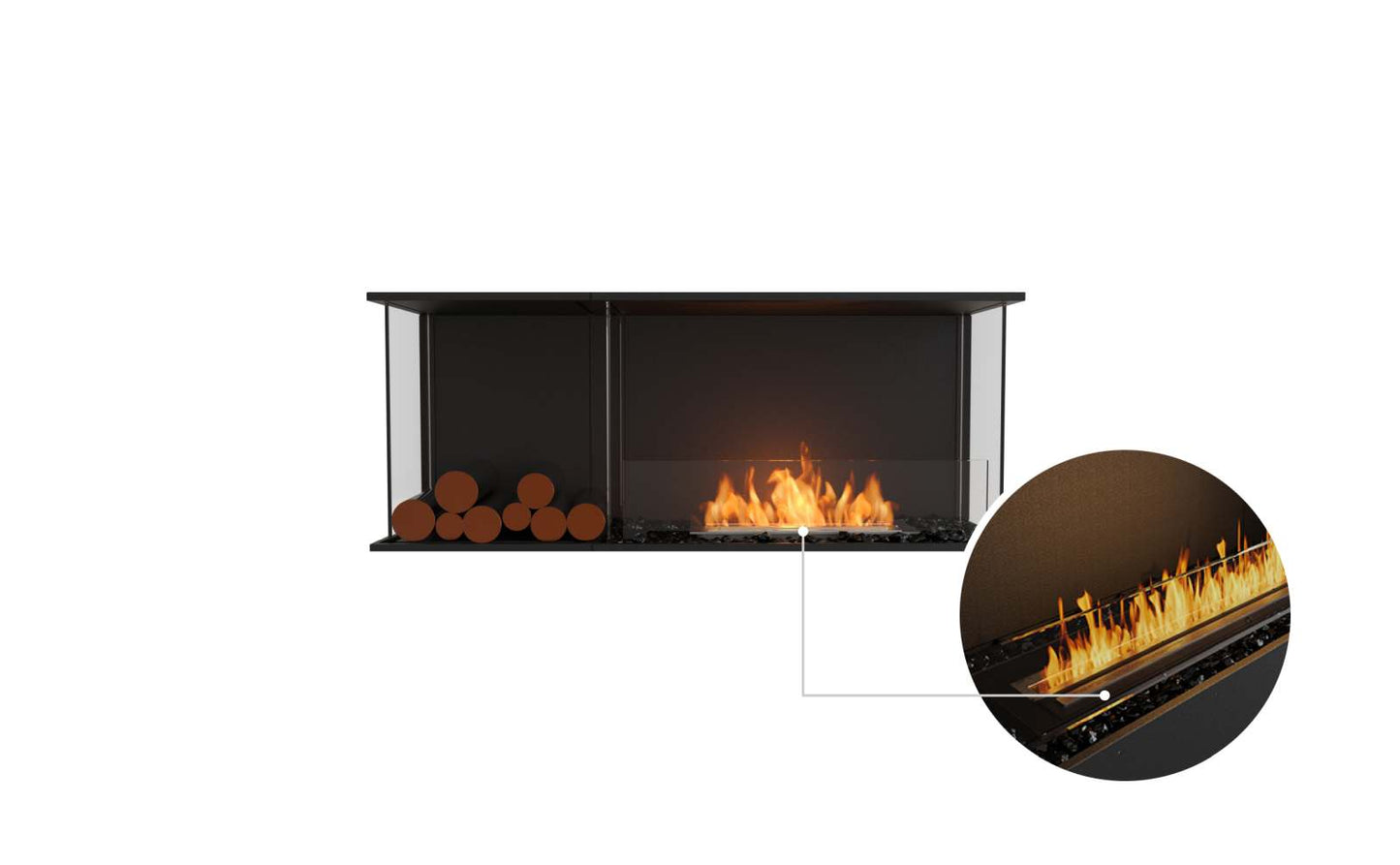 EcoSmart - Flex Fireplace 50BY.BXL - Bay - Black