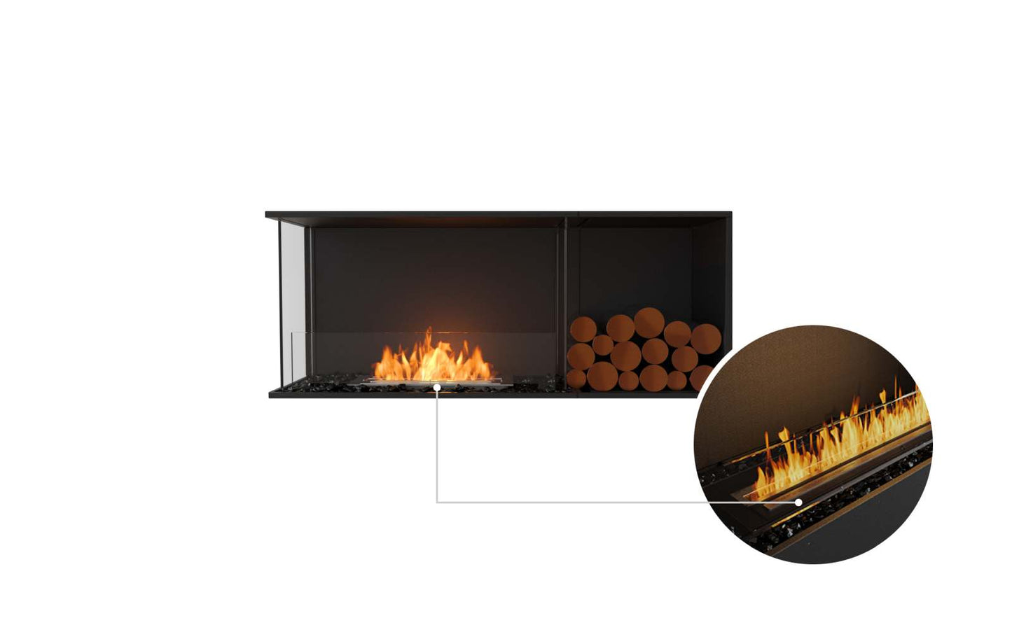 EcoSmart - Flex Fireplace 50LC.BXR - Left Corner - Black