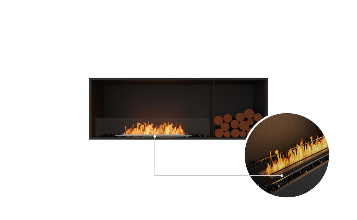 EcoSmart - Flex Fireplace 60SS.BXR - Single Sided - Black