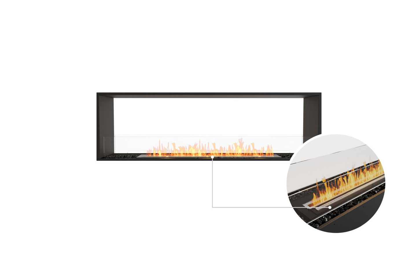 EcoSmart - Flex Fireplace 68DB - Double Sided - Black