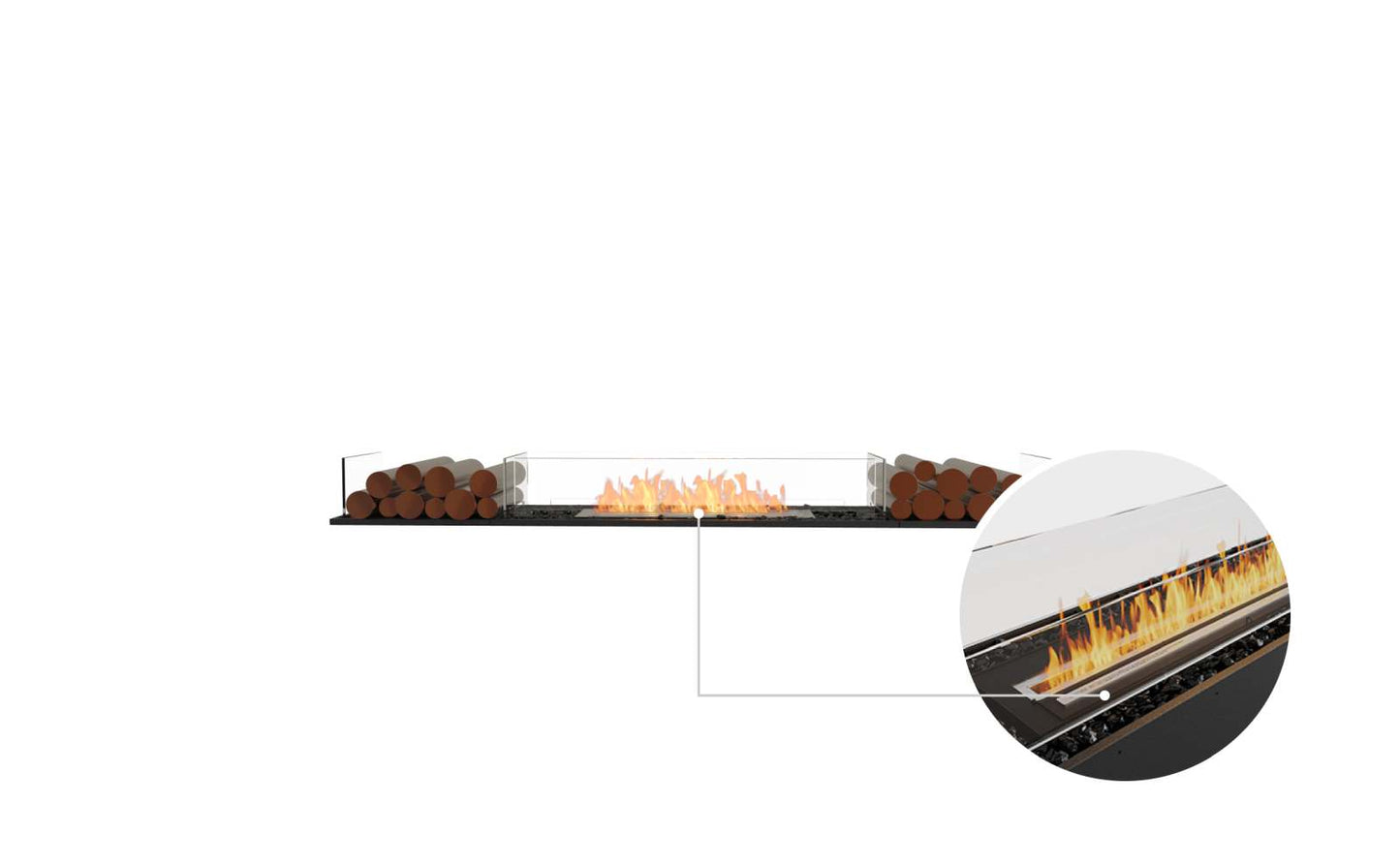 EcoSmart - Flex Fireplace 78BN.BX2 - Bench - Black