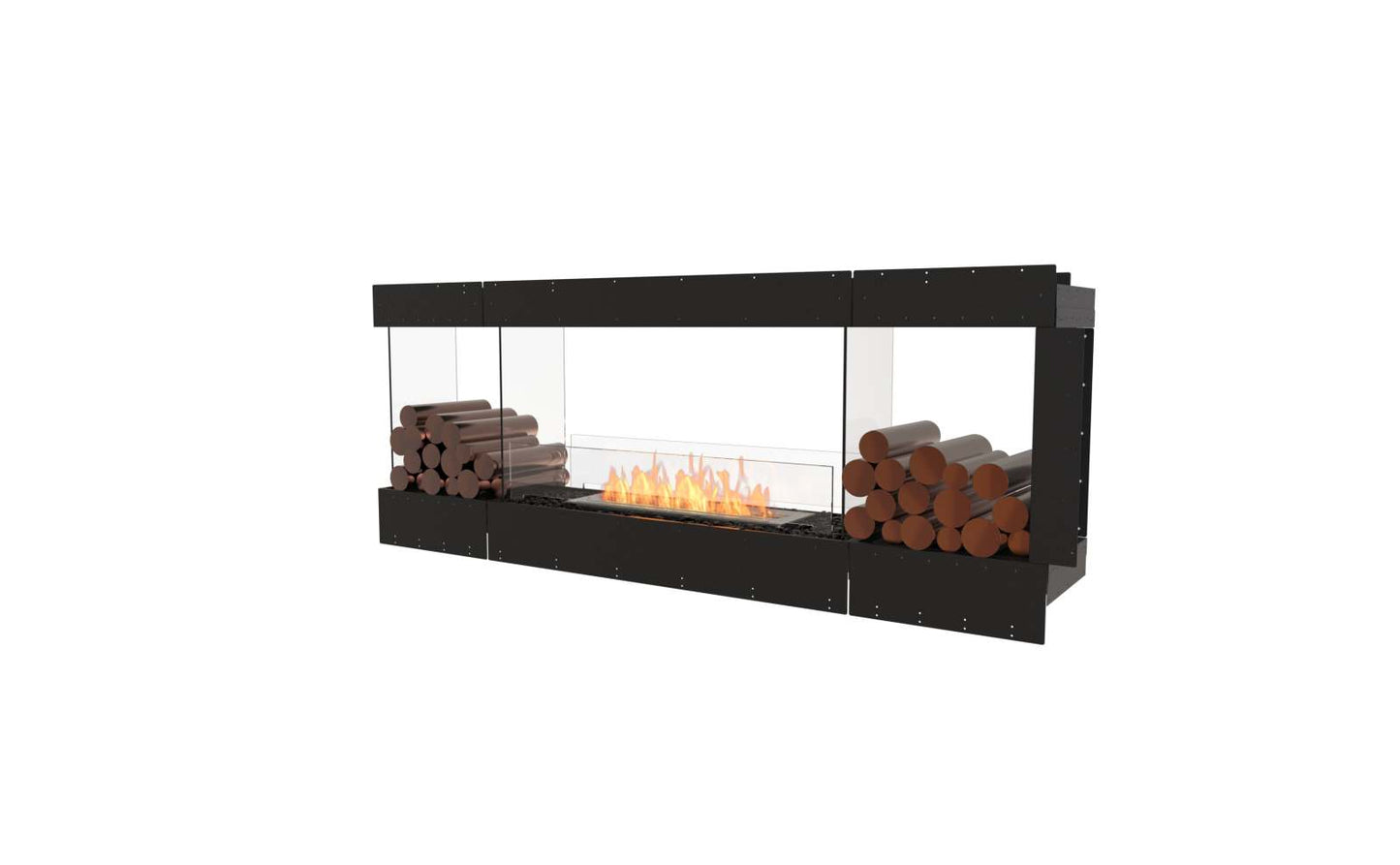 EcoSmart - Flex Fireplace 78PN.BX2 - Peninsula - Black
