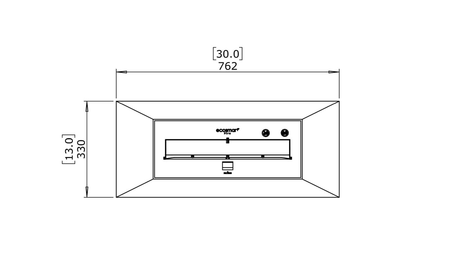EcoSmart Fire - Grate 30 - Fireplace Insert - Graphite