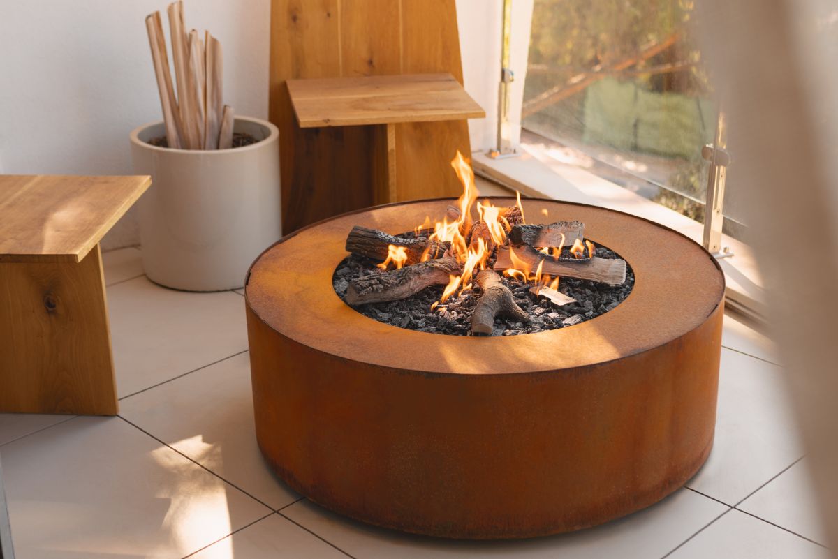 Galio Star Corten Automatic Outdoor Gas Fireplace Firebox