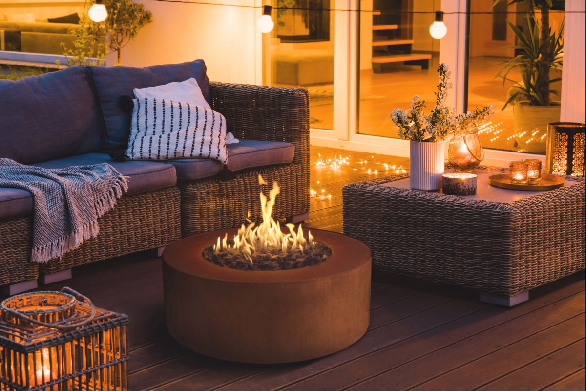 Galio Star Corten Automatic Outdoor Gas Fireplace Firebox