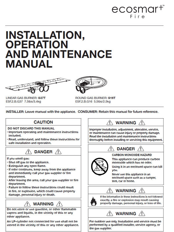 Installation & Operation Manual — Gas