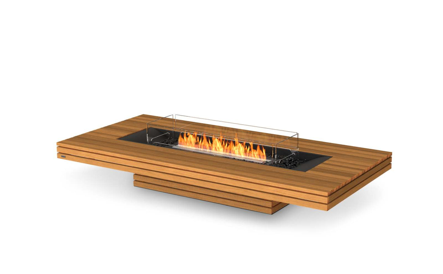 EcoSmart Fire - Gin 90 (Low) - Gas Fire Pit Table - Teak