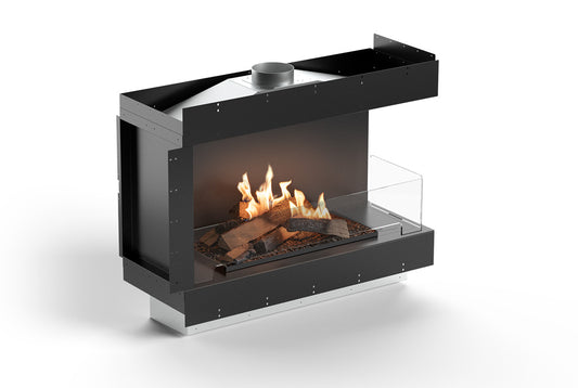 Planika Logs Box 1000 Right Corner flue connection FLA4+ Logs 990
