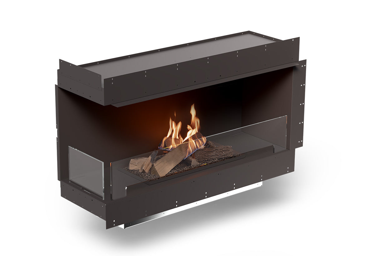 Planika Forma 1200 Bioethanol Fireplace Left Corner with FLA4 990 Logs
