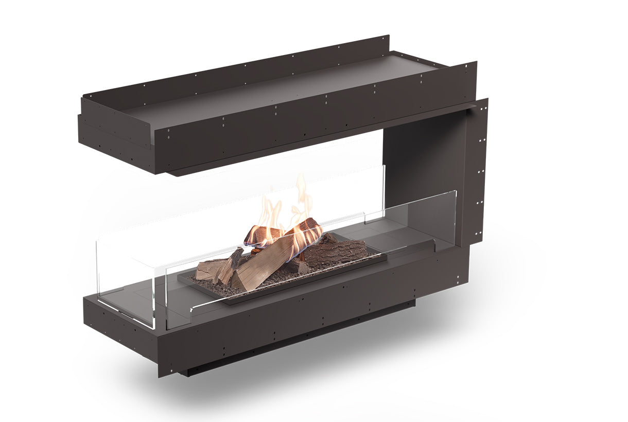 Planika Forma 1200 Bioethanol Fireplace Room Divider with FLA4 990 Logs