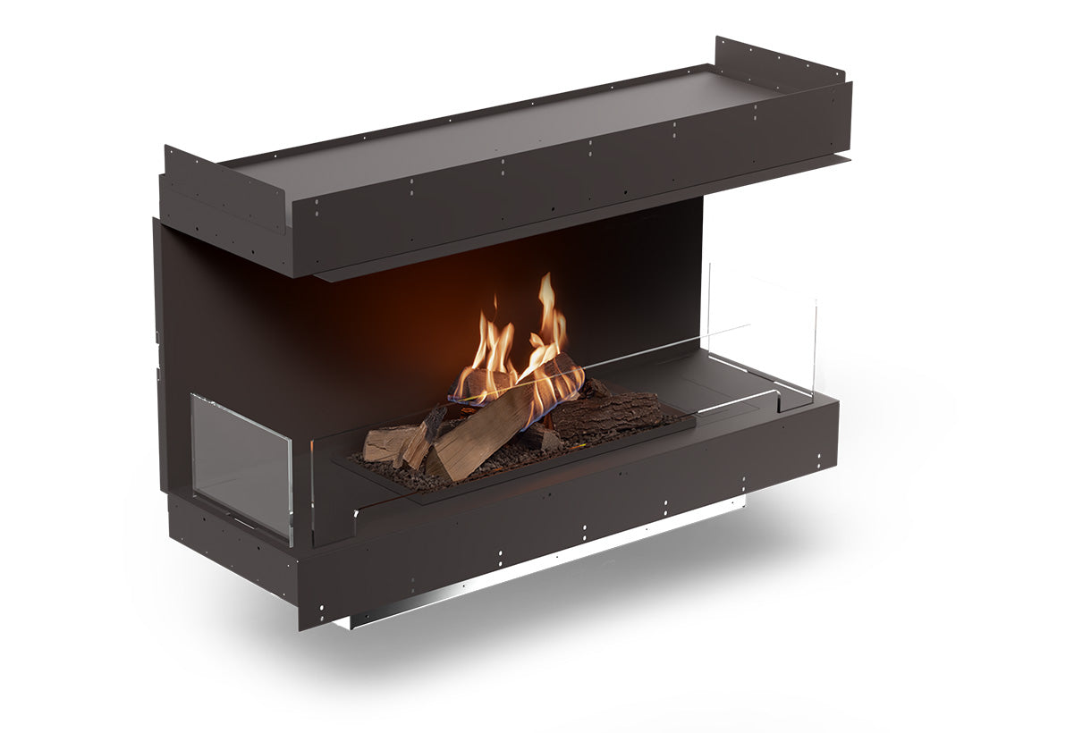 Planika Forma 1200 Bioethanol Fireplace Three Sided with FLA4 990 Logs