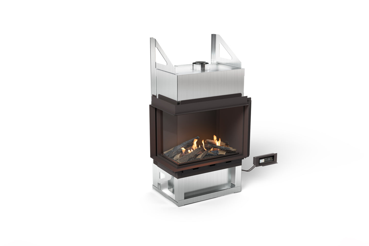Sono Left Corner - Glass Enclosed Bioethanol Fireplace