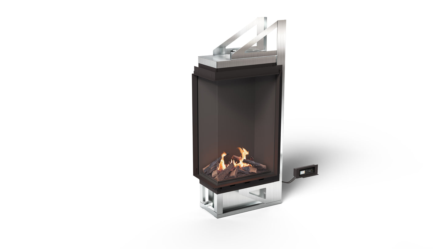 Vitro Left Corner - Glass Enclosed Bioethanol Fireplace