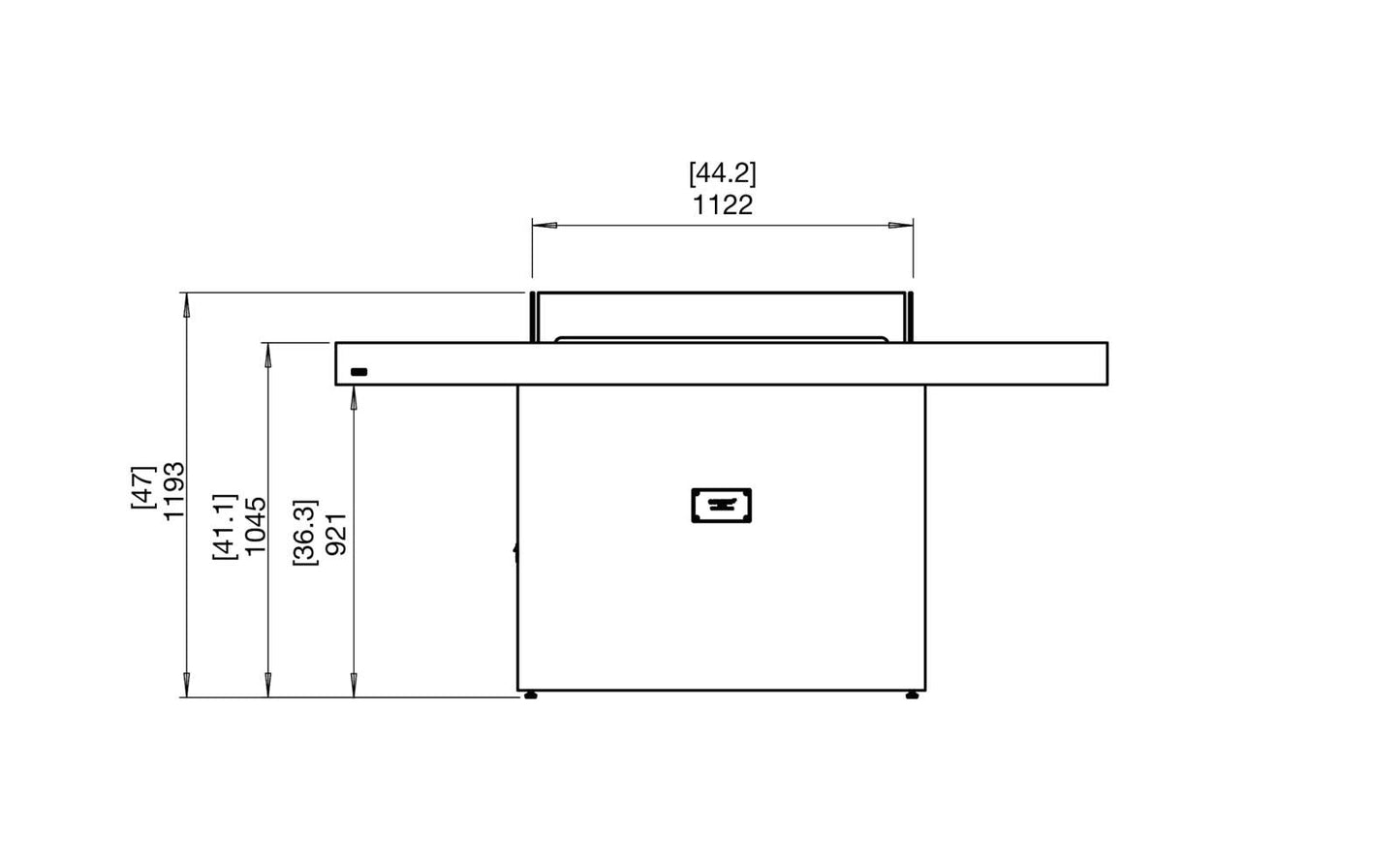 EcoSmart Fire - Gin 90 (Bar) - Gas Fire Pit Table - Bone