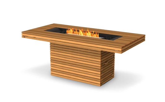 EcoSmart Fire - Gin 90 (Bar) - Gas Fire Pit Table - Teak